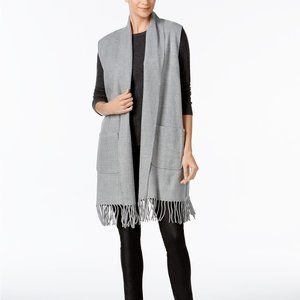 Cejon Milanese Heathered Woven Gray Vest, Size Small/Medium Retail $78